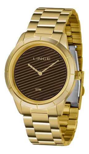 Relógio Lince Feminino Lrg625l N1kx Dourado Marrom