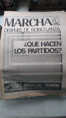 Semanario Marcha 23/2/1973 - Boiso Lanza Antesala Del Golpe