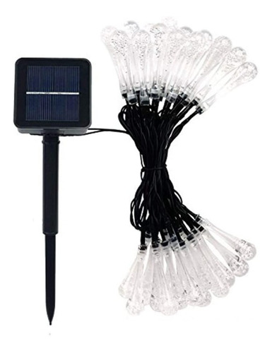 Guirnalda Guia Luces Solares Led Lagrimas 20 Pcs 4 Metros