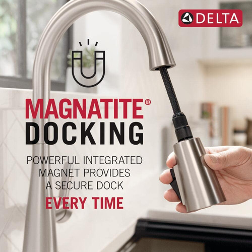 Grifo Para Cocina Delta Faucet Lenta 19802z-sp-dst En Níquel