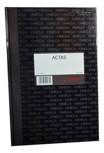 Libro Actas Negro Tapa Dura Omega 100hojas Serviciopapelero