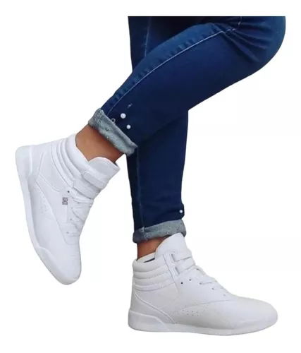 Zapatillas Blancas Mujer Alta Livianas Horma 411 | Cuotas sin