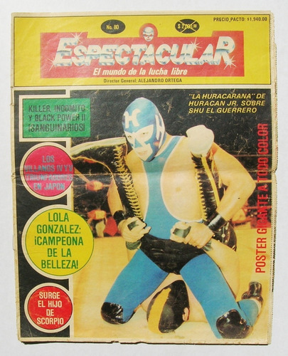 Espectacular El Mundo De La Lucha Libre No. 80 Revista 1988