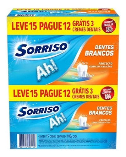 Pasta de dentes Sorriso Dentes Brancos em creme sem glĂșten pacote x 15 2.7 kg