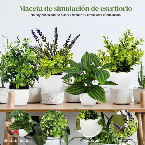4 Macetas Más Barro Artificial Para Bonsáis, Color Verde