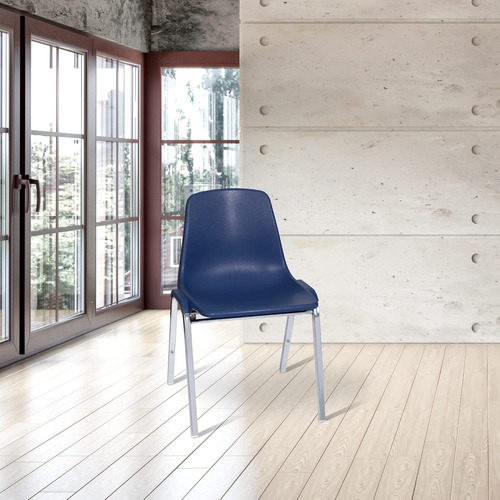 Silla Apilable Poly Shell, Color Azul