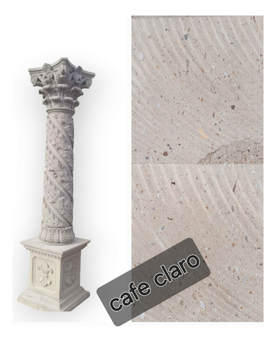 Columna Con Pedestal Decorada De Cantera 2.50x30
