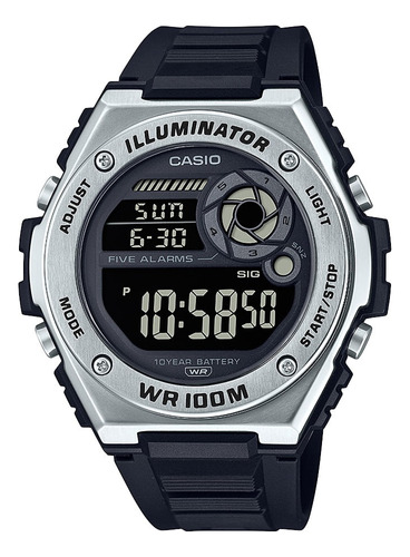 Reloj Casio Mwd100hd-1bv Para Hombre Digital De Acero
