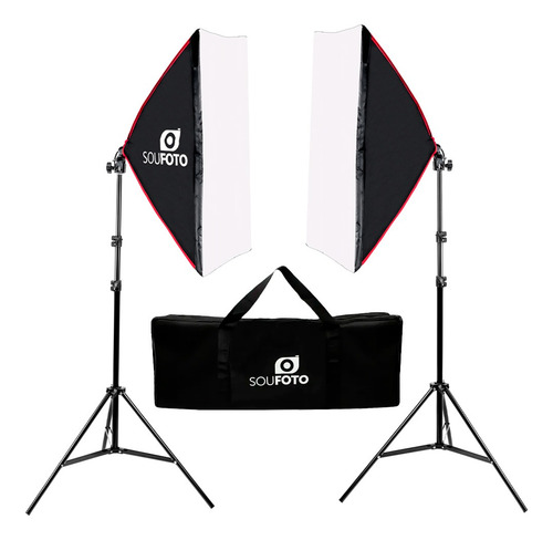 Kit Softbox 50x70cm Duplo Luz Continua Com Bolsa Sou Foto