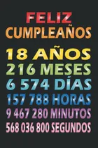 Comprar Feliz Cumpleaños 18 Años: Feliz Cumpleaños 18 Cuaderno 61kha