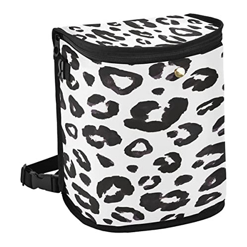 Car Trash Can Leopard Print Cheetah Black White 3 Gallo...