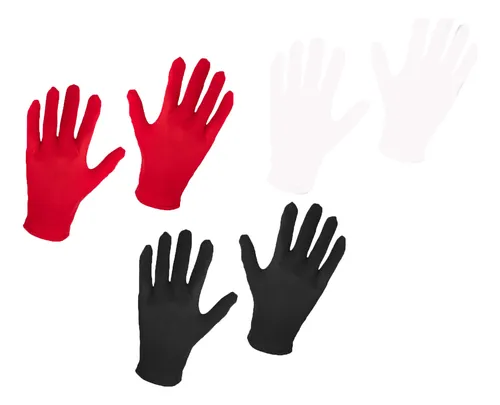 Guantes De Algodón Unicolor Ajustables Elásticos X 12 Und