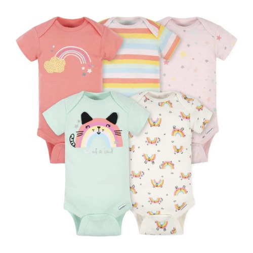 Mamelucos Bodys Carters Manga Corta Para Niña Pack X 5 Uds