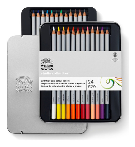 Lapices Profesionales Winsor & Newton En Lata X 24 Colores