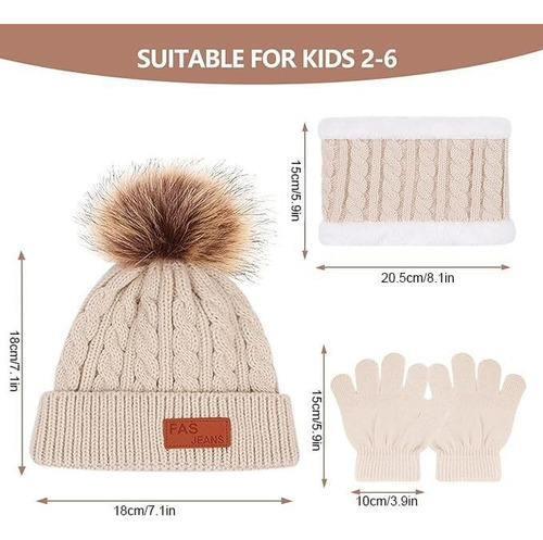 Conjunto Gorro Para Niños,gorro Punto De Invierno Calentador