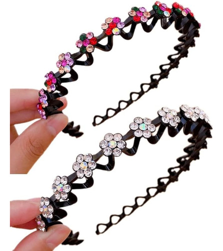 Diadema Con Diamantes De Imitación, 2 Unidades, Moderna, Ant