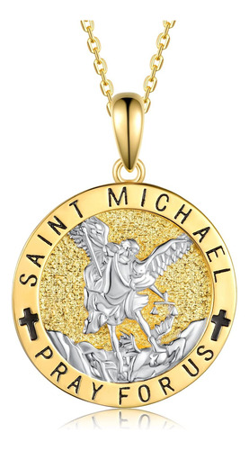 Tyso, Collar Con Medalla De San Miguel Para Hombre, De Plata