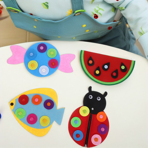 Pizarra Montessori Con Botones Y Cierre De 4 Piezas: Manuali