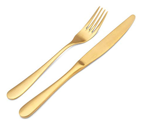 Juego De Cubiertos De Oro Mate, Juego De Cubiertos Bysta De