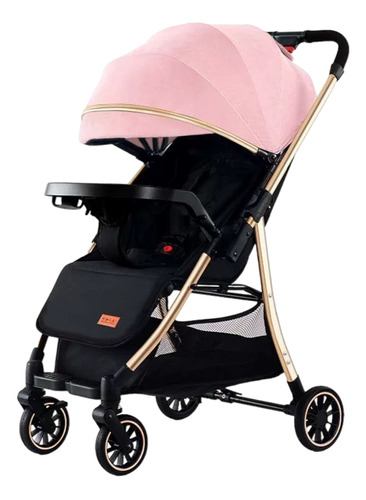 Coche De Paseo Reversible Con Accesorios Lubabycas Rosado