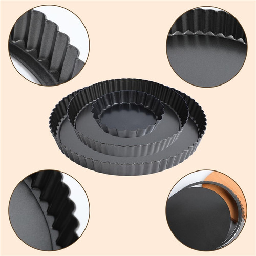 6 Pcs Moldes Pasteles Desmontables, Molde Hornear Extraíble