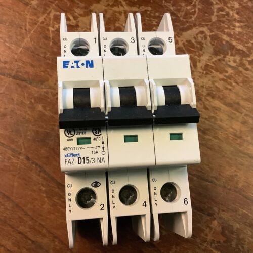 Eaton Faz-d15/3-na Circuit Breaker 15a 277/480v 3-pole ( Bby