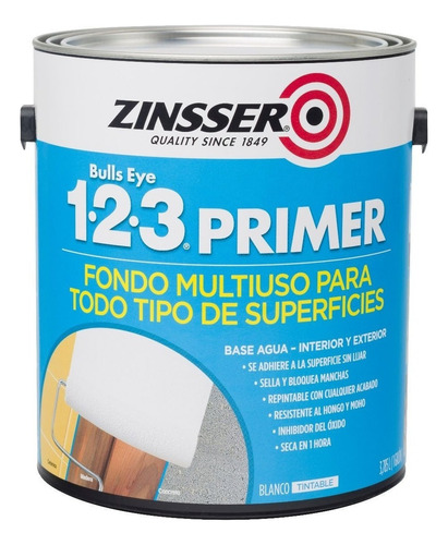 Primer Imprimante Multiuso Blanco Satinado Zinsser 1-2-3 3,7