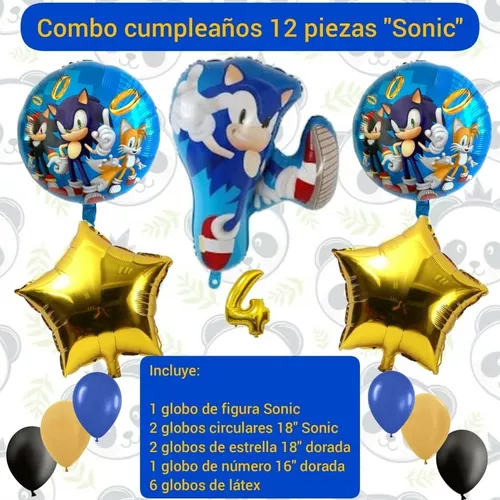 Set Globos Decoración Feliz Cumpleaños Sonic Fiesta