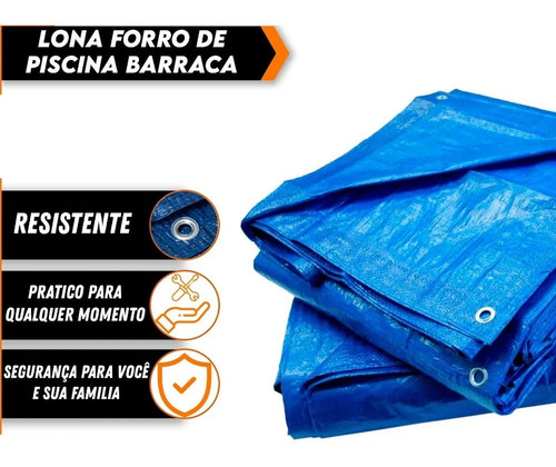 Imagem 3 de 3 de Lona Azul Uso Geral Impermeavél Carreteiro 140g/m2 8x6m