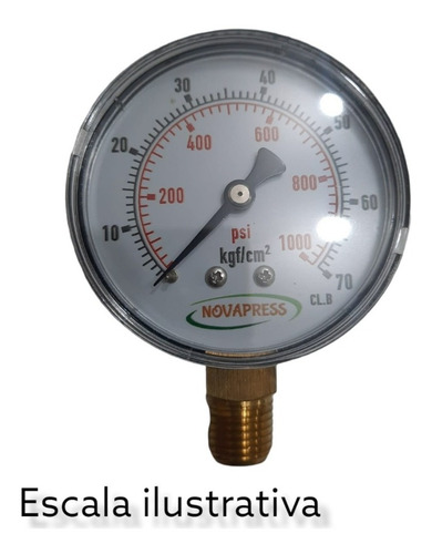 Manometro Cx Aço Carbono 63 Mm 0-16 Kgf: 230 Psi R.1/4 Npt