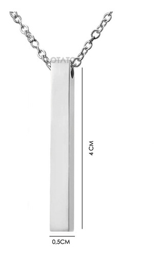 Imagen 2 de 10 de Collar Hombre Dije Barra Acero Quirúrgico Collares Hombres
