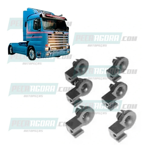 Caixa 6 Presilha Fechadura Porta Para Scania P93 R113 T113 R