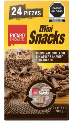 Picard Mini Snacks Chocolate Con Leche Y Amaranto 24 Pzs