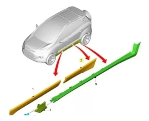 Platina Moldura Trasera Izquierda Ecosport Titanium 