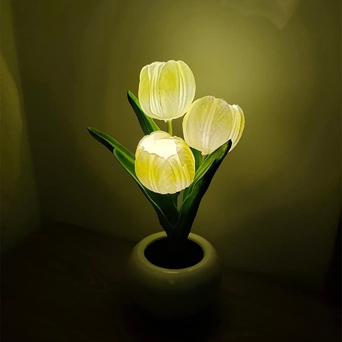 Lámpara De Maceta De Tulipanes De Simulación De Luz De Flor