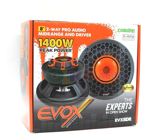 Medio Rango Driver De 8 350w Rms 8 Ohm Evox Evolution Evx8dr Color Negro Con Naranja