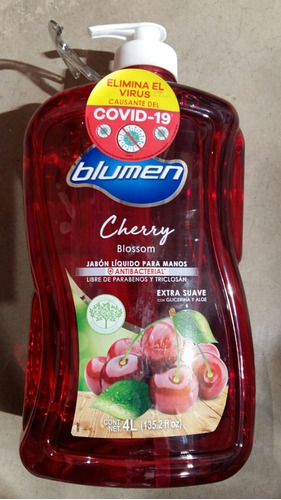 Jabon Liquido Para Manos Blumen 4 Litros  Cherry Blossom 