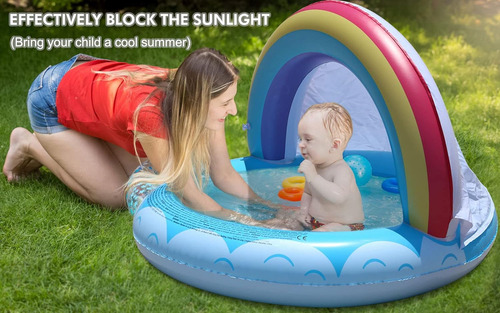 Mini Piscina Inflable De Arcoíris Para Niños, Piscina Inflab