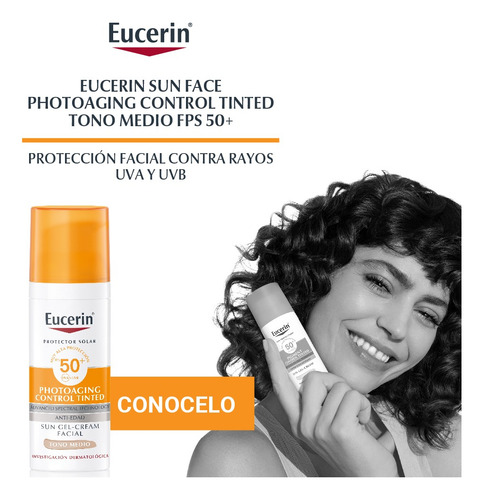Eucerin sun CC tono medio protector solar photoacting control FPS 50 en crema de 50ml