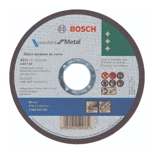 Disco De Corte Recto 115x1x22,23mm. Eco Bosch 