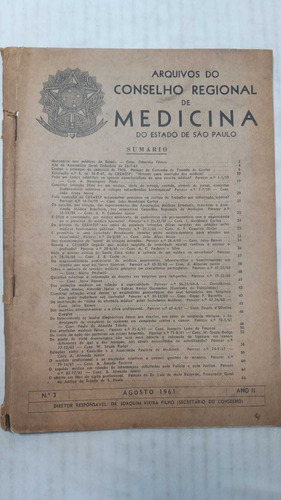 Arquivos Do Conselho Regional De Medicina Do Estado De São Paulo - N° 3 - Ano Ii