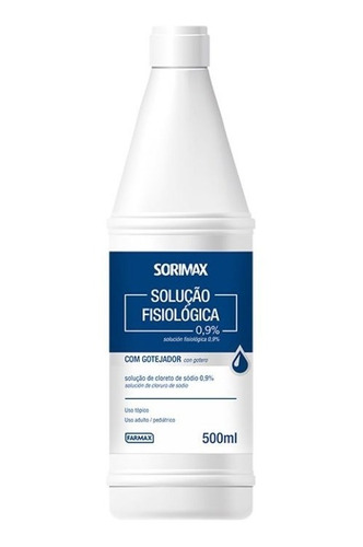 Soro Fisiológico Cloreto De Sódio 500ml 0,9% Sorimax