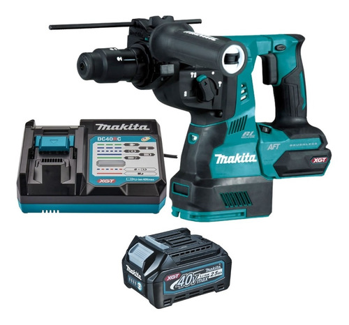 Martelete Combinado A Bateria 40v Hr004gz Makita C/ Carreg Cor Azul-turquesa 110v