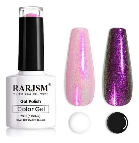 Rarjsm Esmalte Gel Rosa Intenso, 0.3 Fl Oz