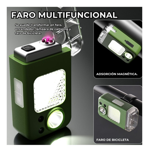 Linterna De Cabeza Con Sensor Y Encendedor Recargable