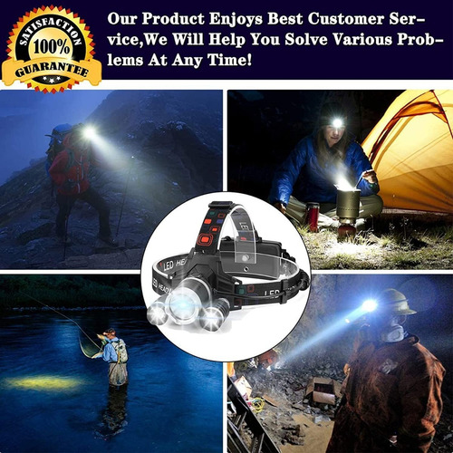 Linterna Led De Cabeza Recargable Tipo Minera 5000 Lumen