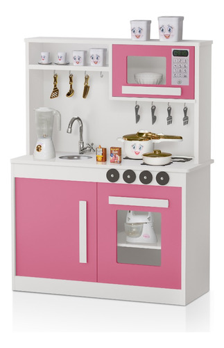 Cozinha Perfeita Infantil Para Meninas Em Mdf Rosa E Branco