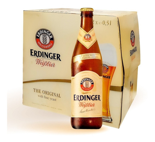 Caja 12 Pz Cerveza Erdinger Weissbier 500 Ml C/u