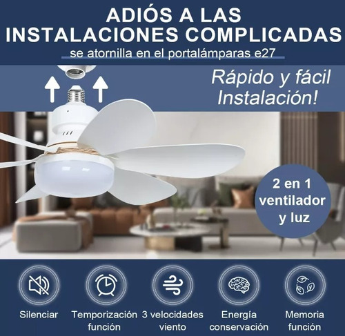 Ventilador De Techo Con Luz Led 40w Y Mando A Distancia