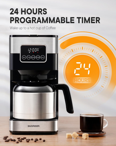 Cafetera Programable Shardor Con Jarra Térmica Para 8 Tazas